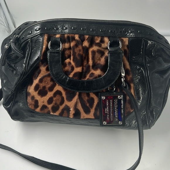 Dolce and Gabbana leather and ponyhair satchel. - Picture 2 of 7